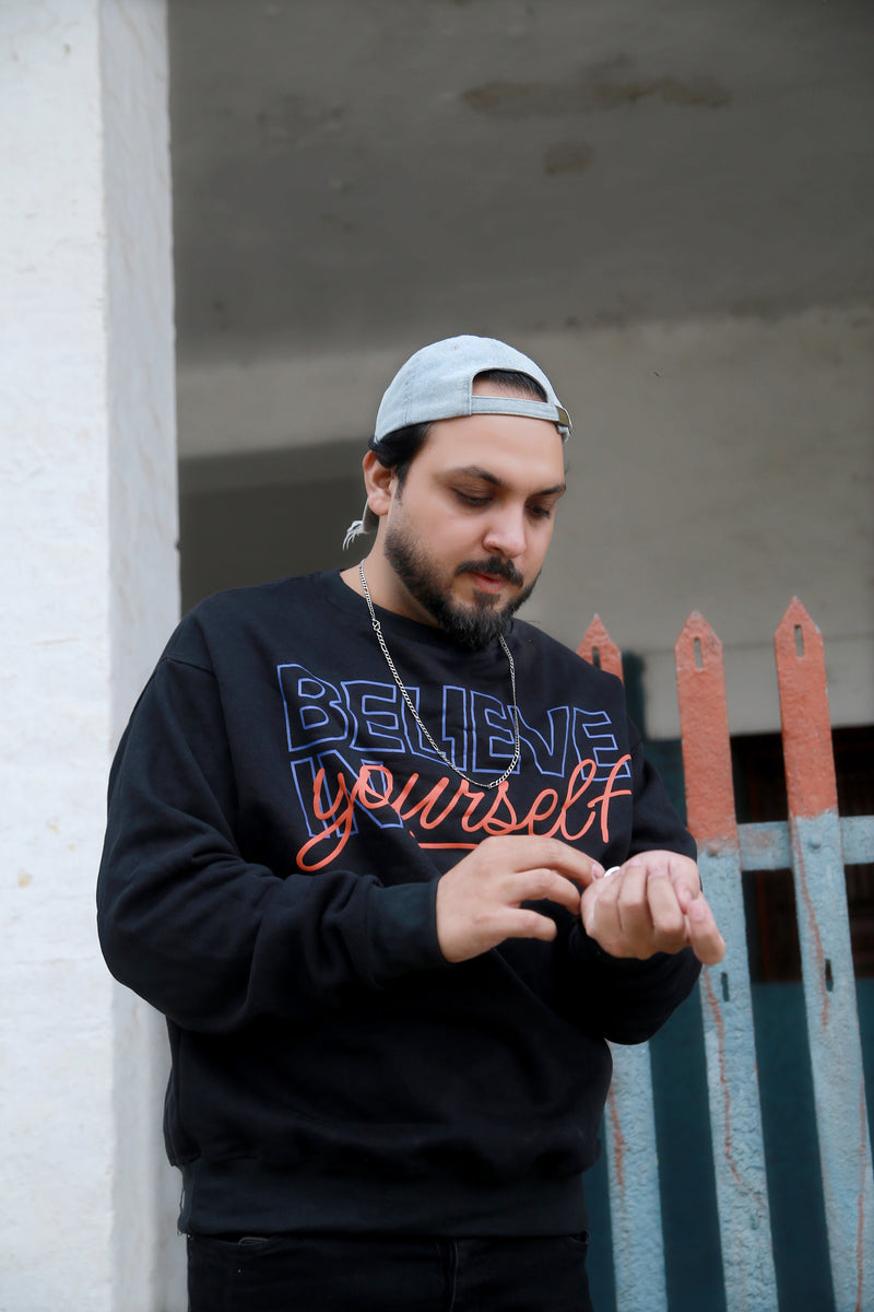 Believe Oversized Sweatshirt - Black