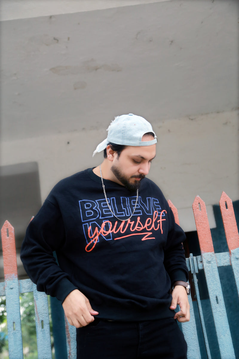 Believe Oversized Sweatshirt - Black