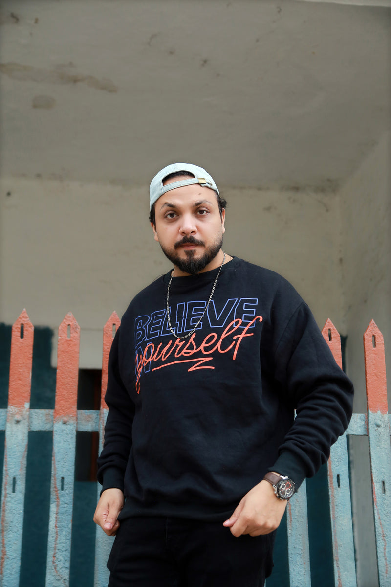 Believe Oversized Sweatshirt - Black