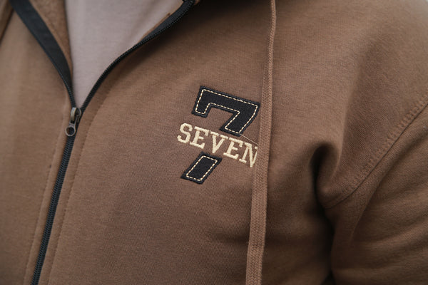Zipper Hoodie - Brown