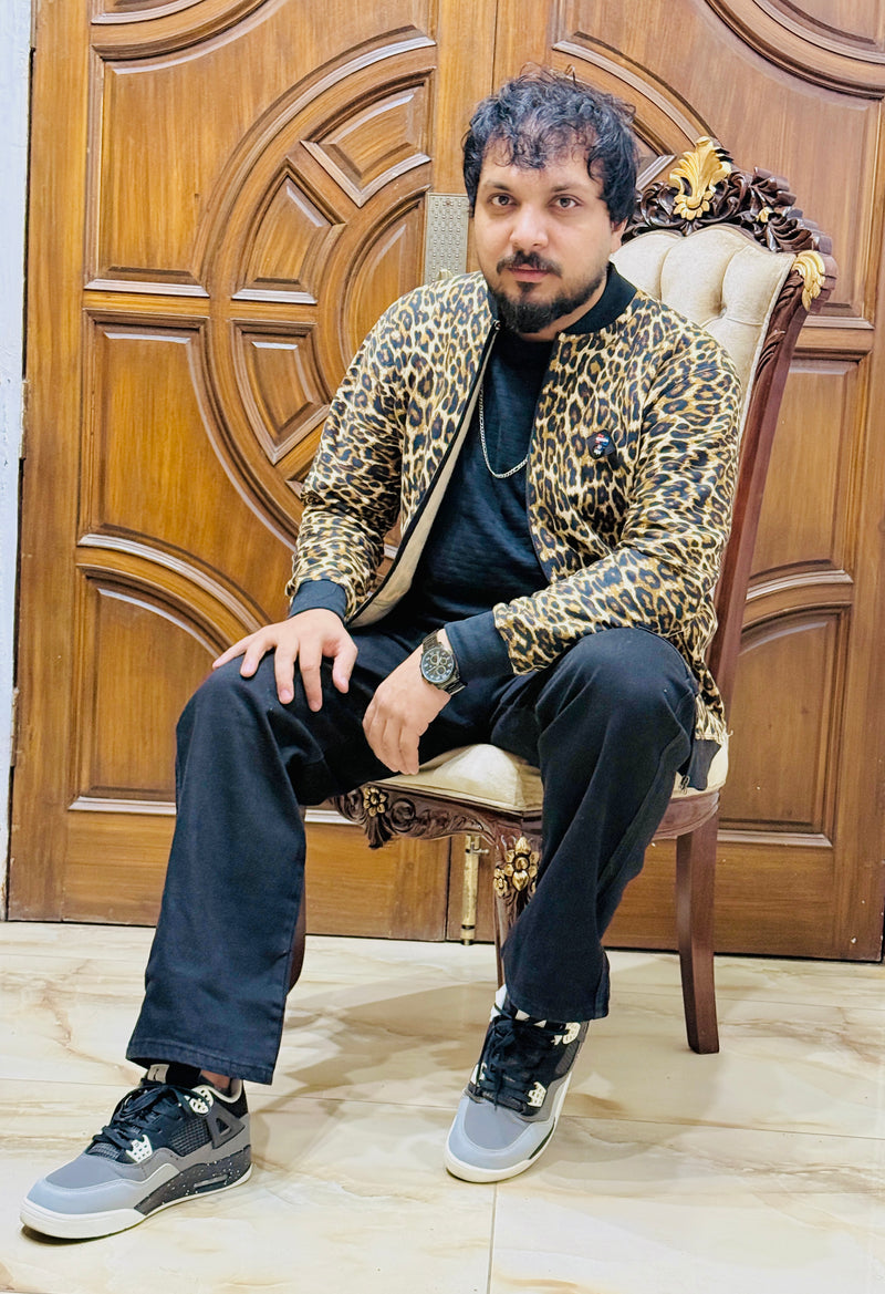 Leopard Luxe Mock Neck Zipper