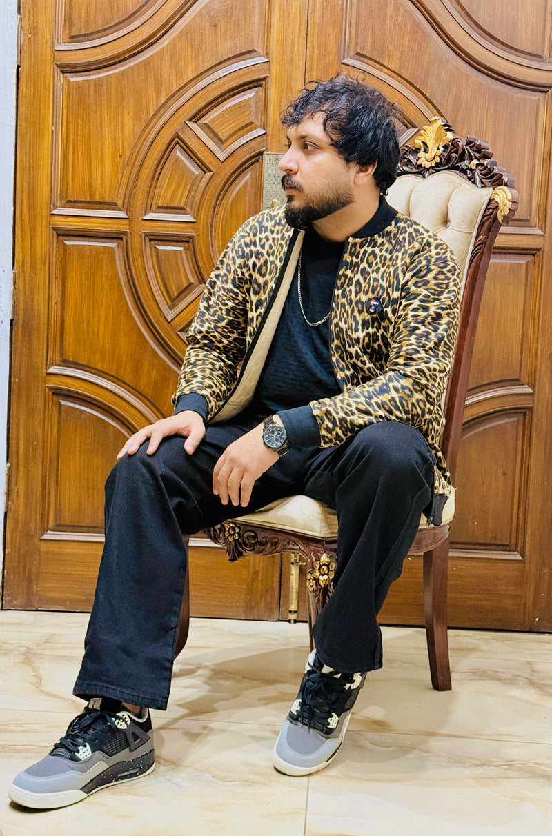 Leopard Luxe Mock Neck Zipper