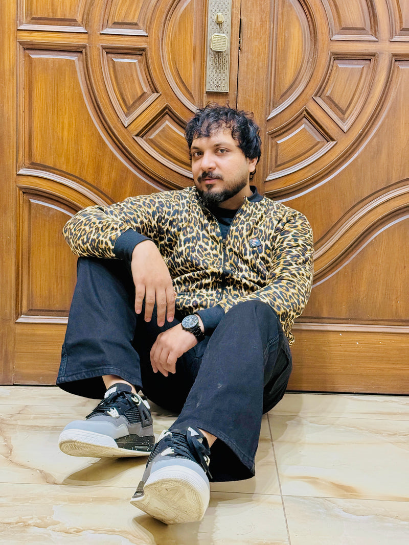 Leopard Luxe Mock Neck Zipper